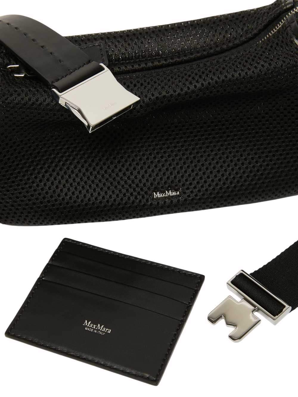 Max Mara Women Micro Handbag In Technical Mesh - Black MAX MARA