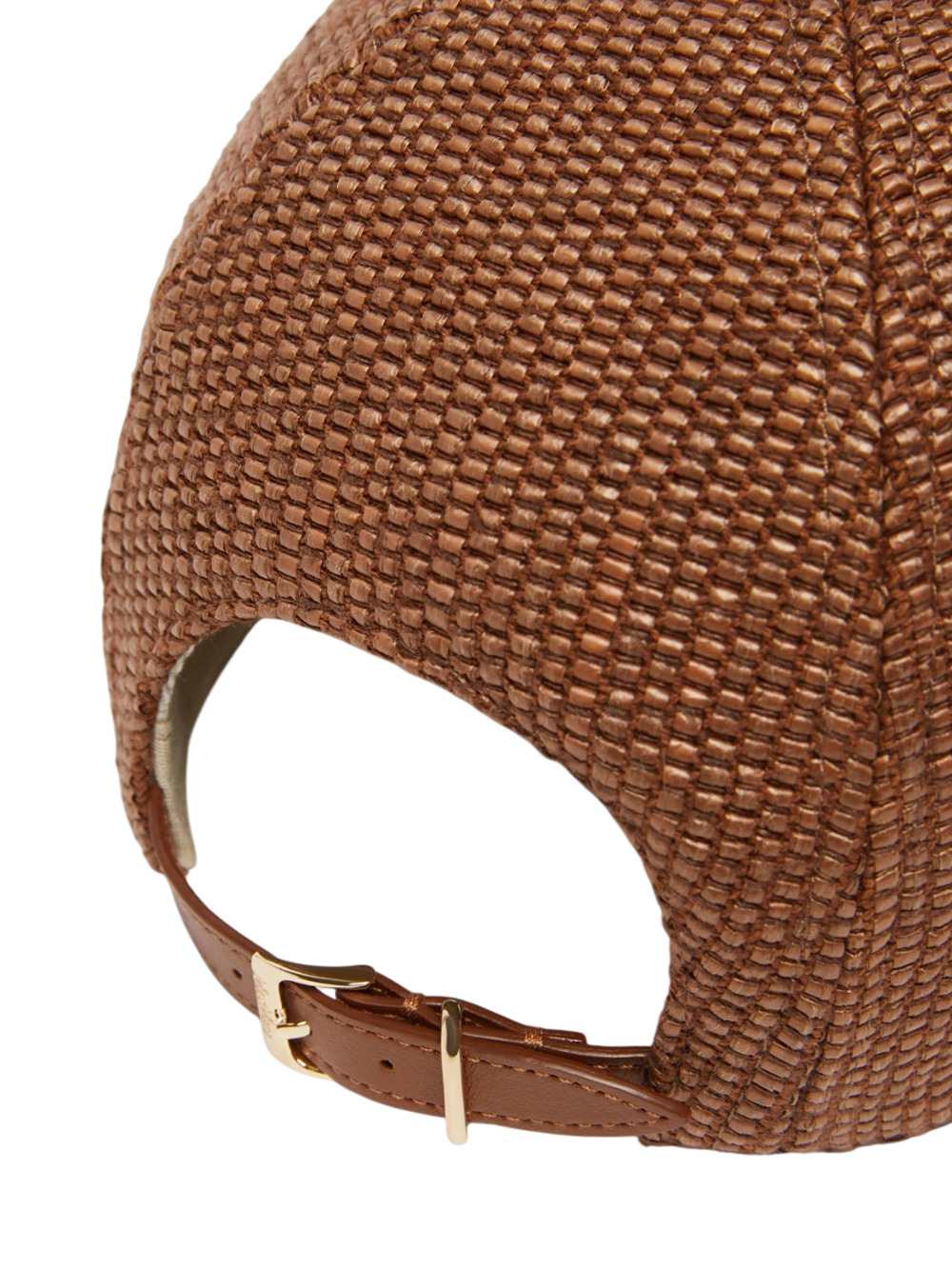 Max Mara Women Raffia-Effect Baseball Cap - Amber Brown MAX MARA