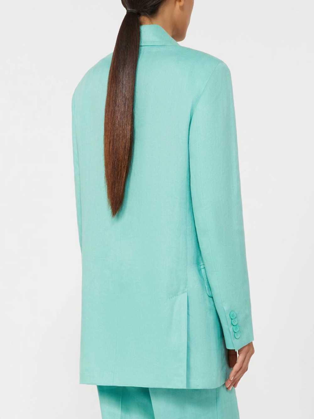 Max Mara Women Olimpia Jacket In Chevron Linen - Aqua MAX MARA