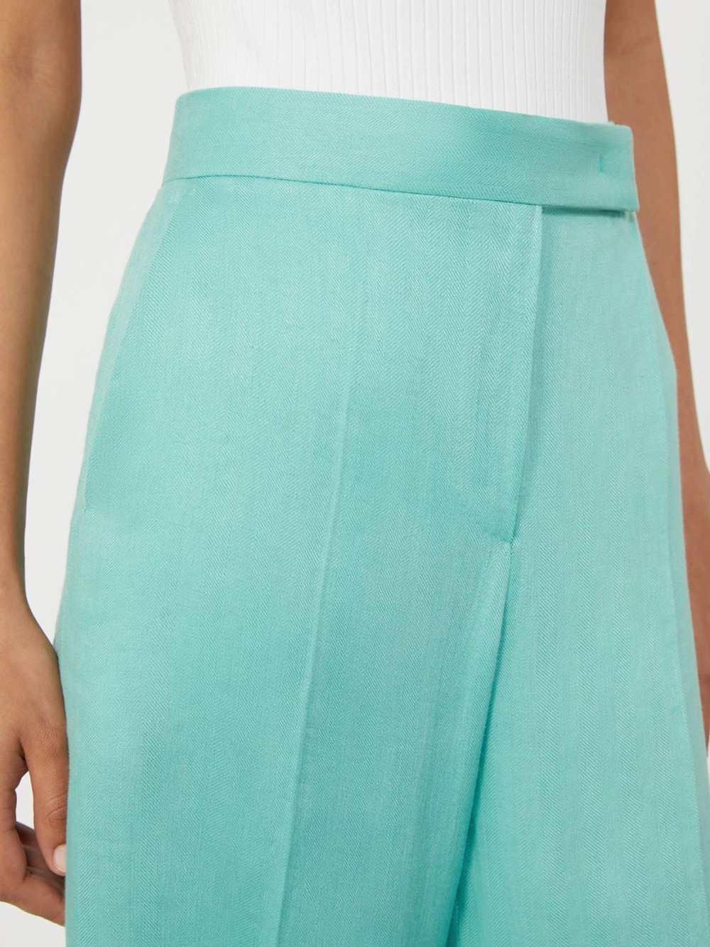 Max Mara Women Max Mara Women Chevron Linen Batavia Trousers - Aqua MAX MARA