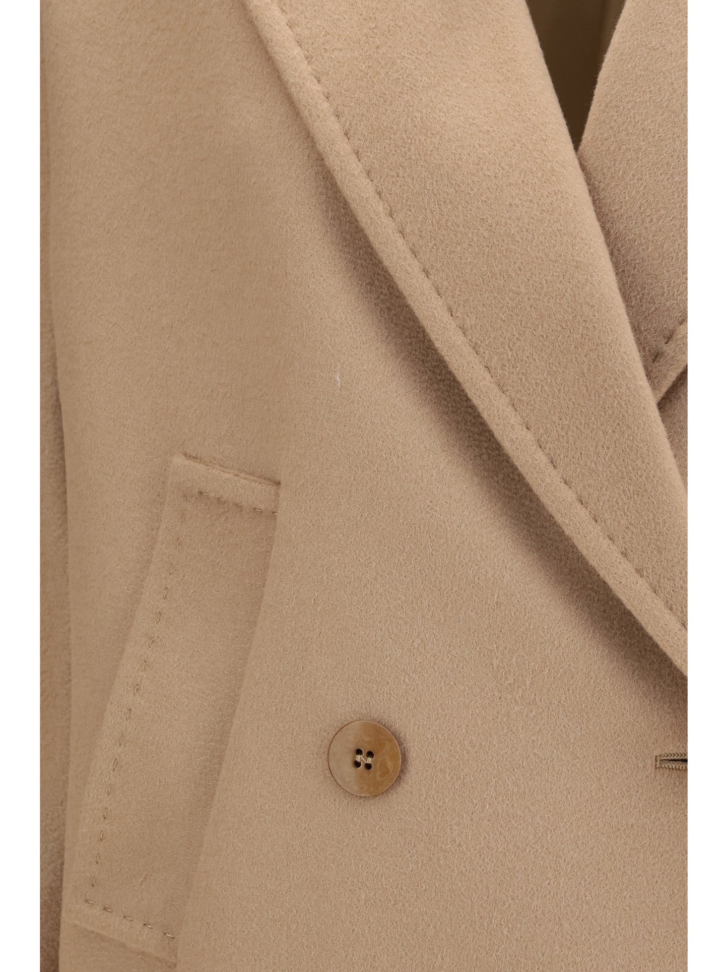 Max Mara Studio Women Double Breasted Wool Drap Coat MAX MARA STUDIO