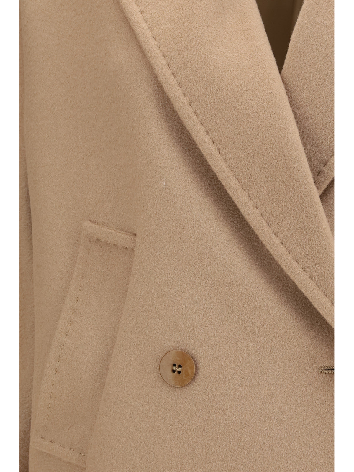 Max Mara Studio Women Double Breasted Wool Drap Coat MAX MARA STUDIO