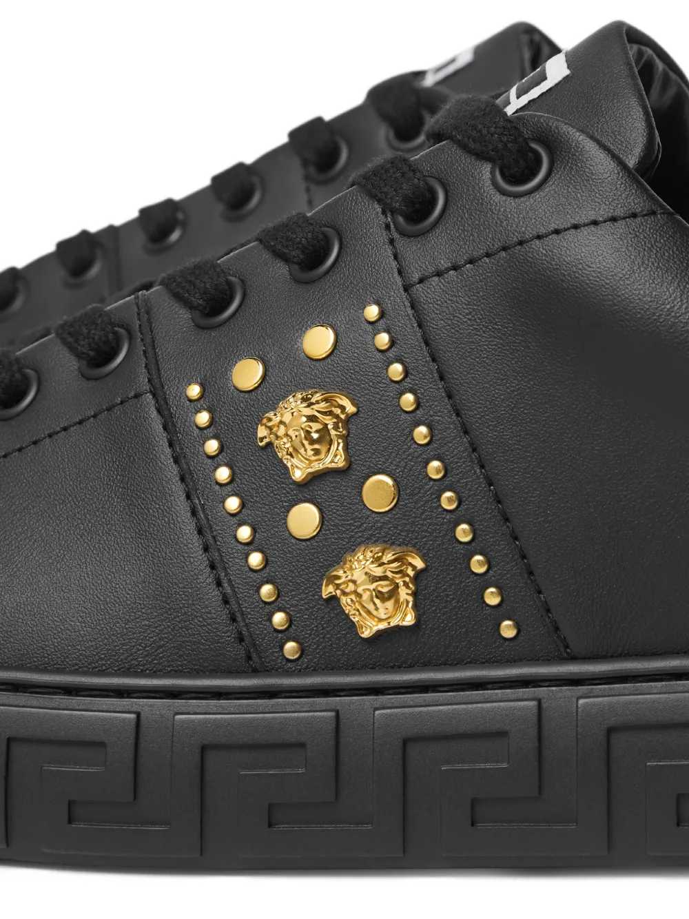 Versace Men Greca Sneakers With Studs VERSACE