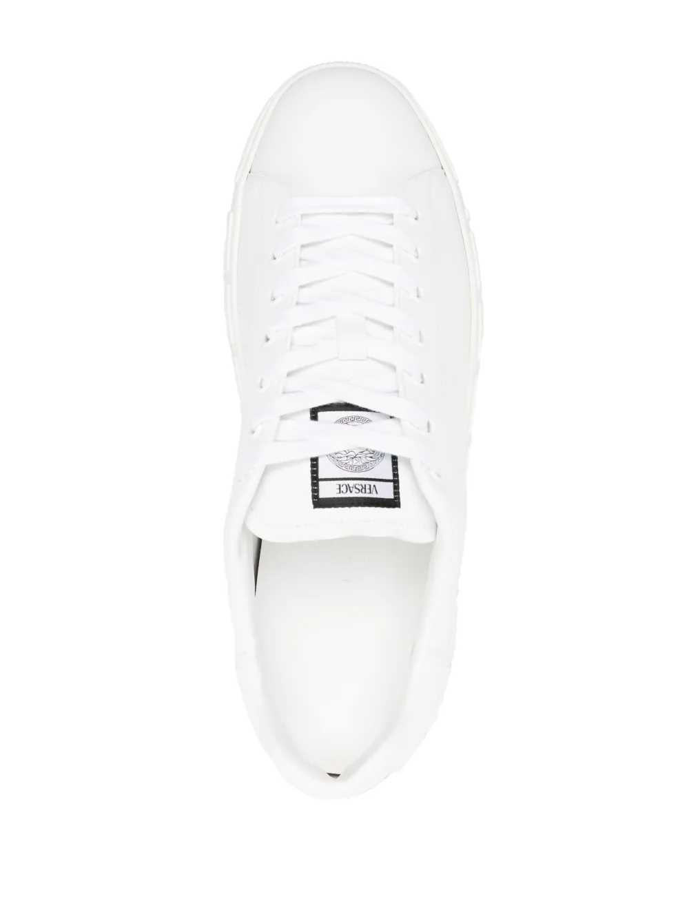 Versace Men Greca Sneakers In Faux Leather VERSACE