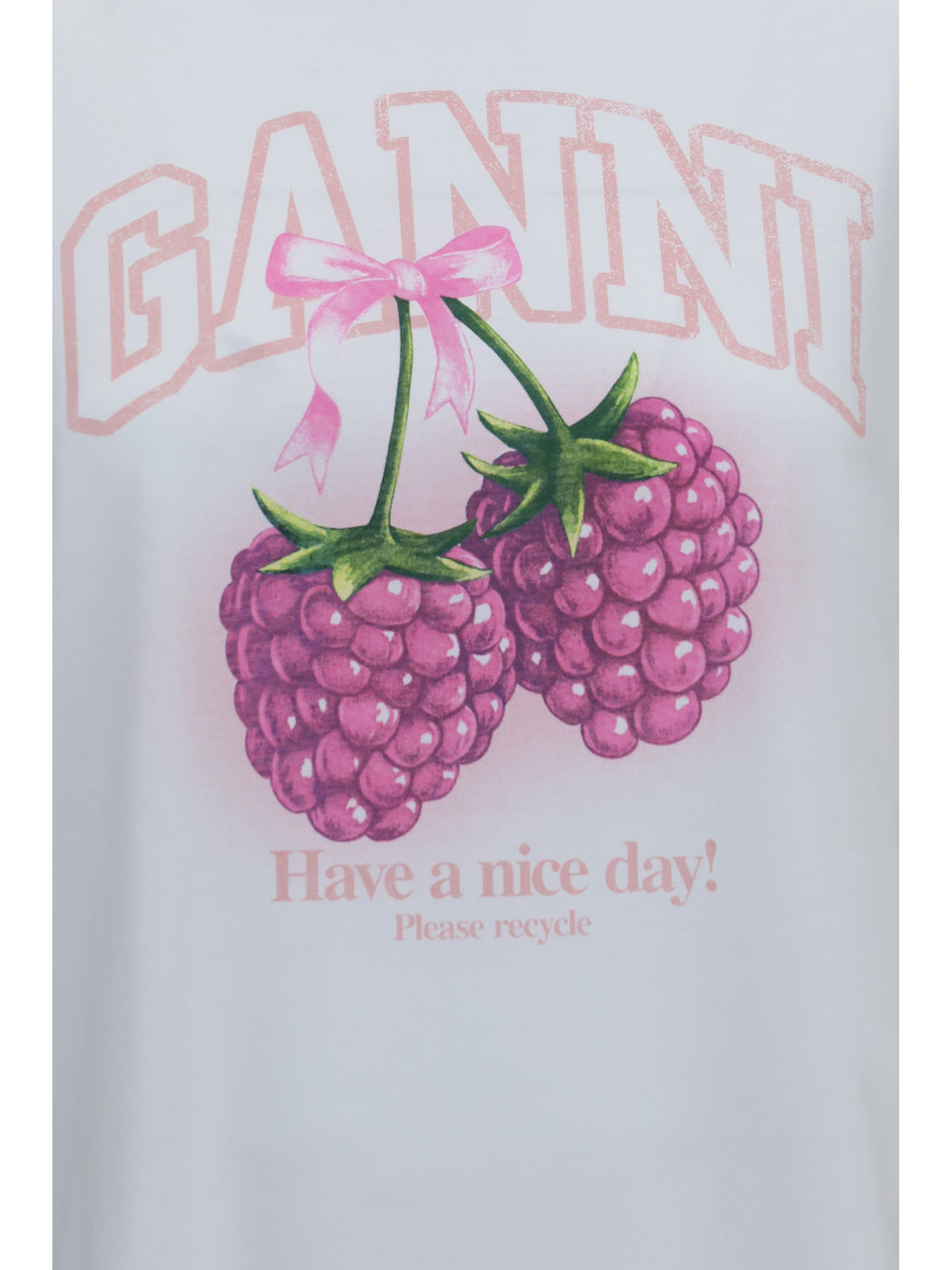 Ganni Women Cotton Raspberry T-Shirt GANNI