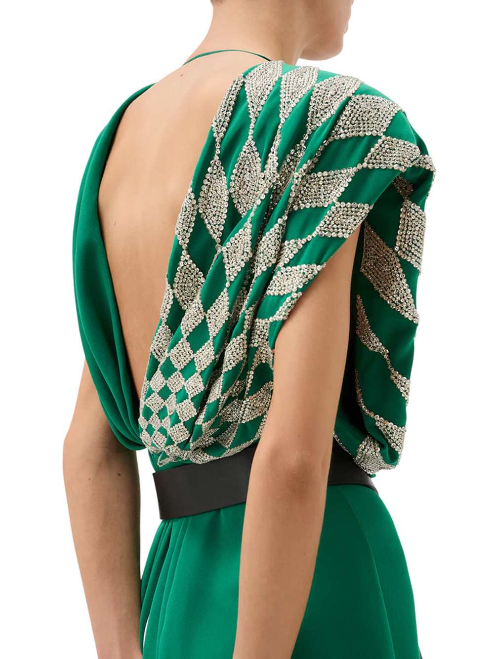 Versace Women Silk Midi Evening Dress With Embroidery VERSACE
