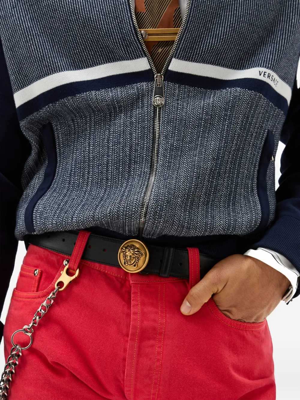 Versace Men 3.5 Cm Leather Belt VERSACE