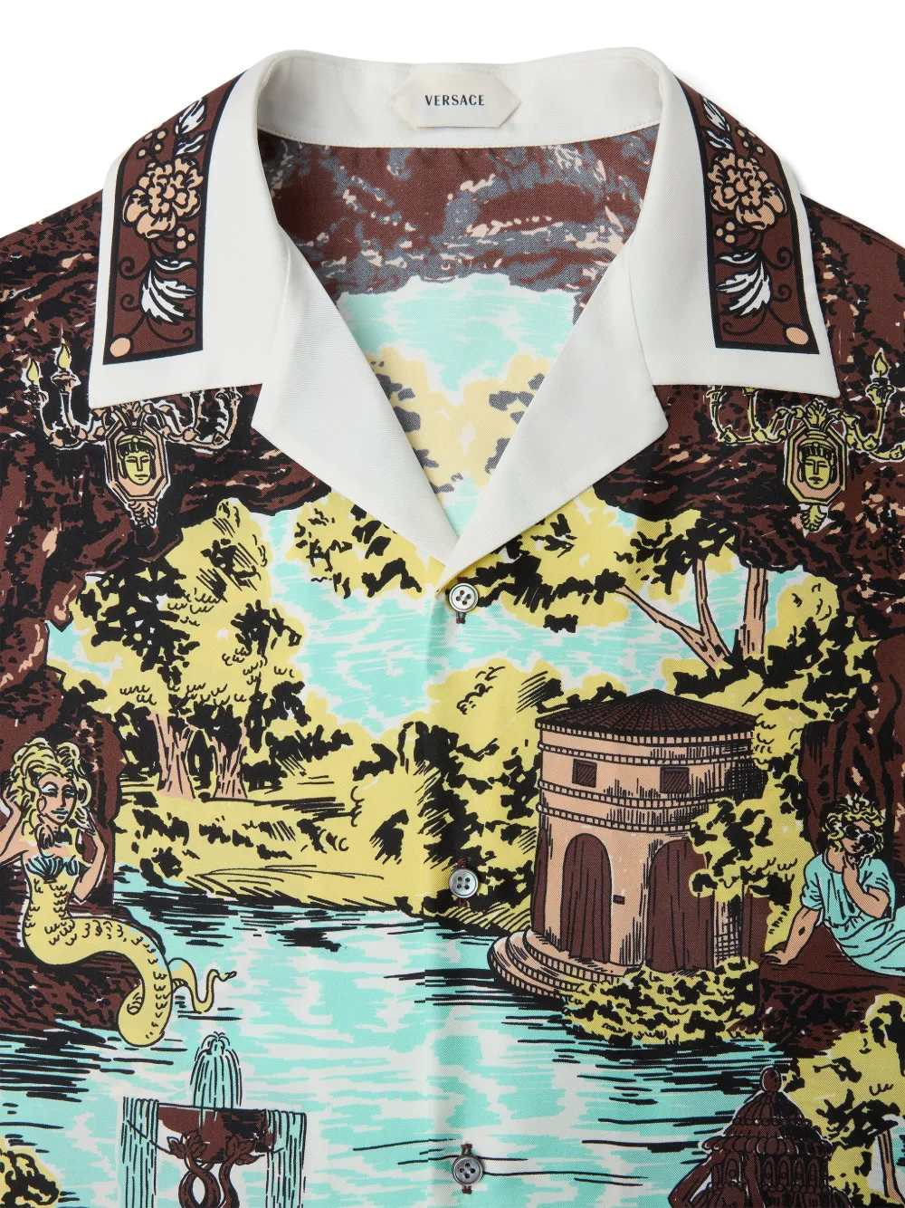 Versace Men Slim-Fit Printed Silk Twill Shirt VERSACE