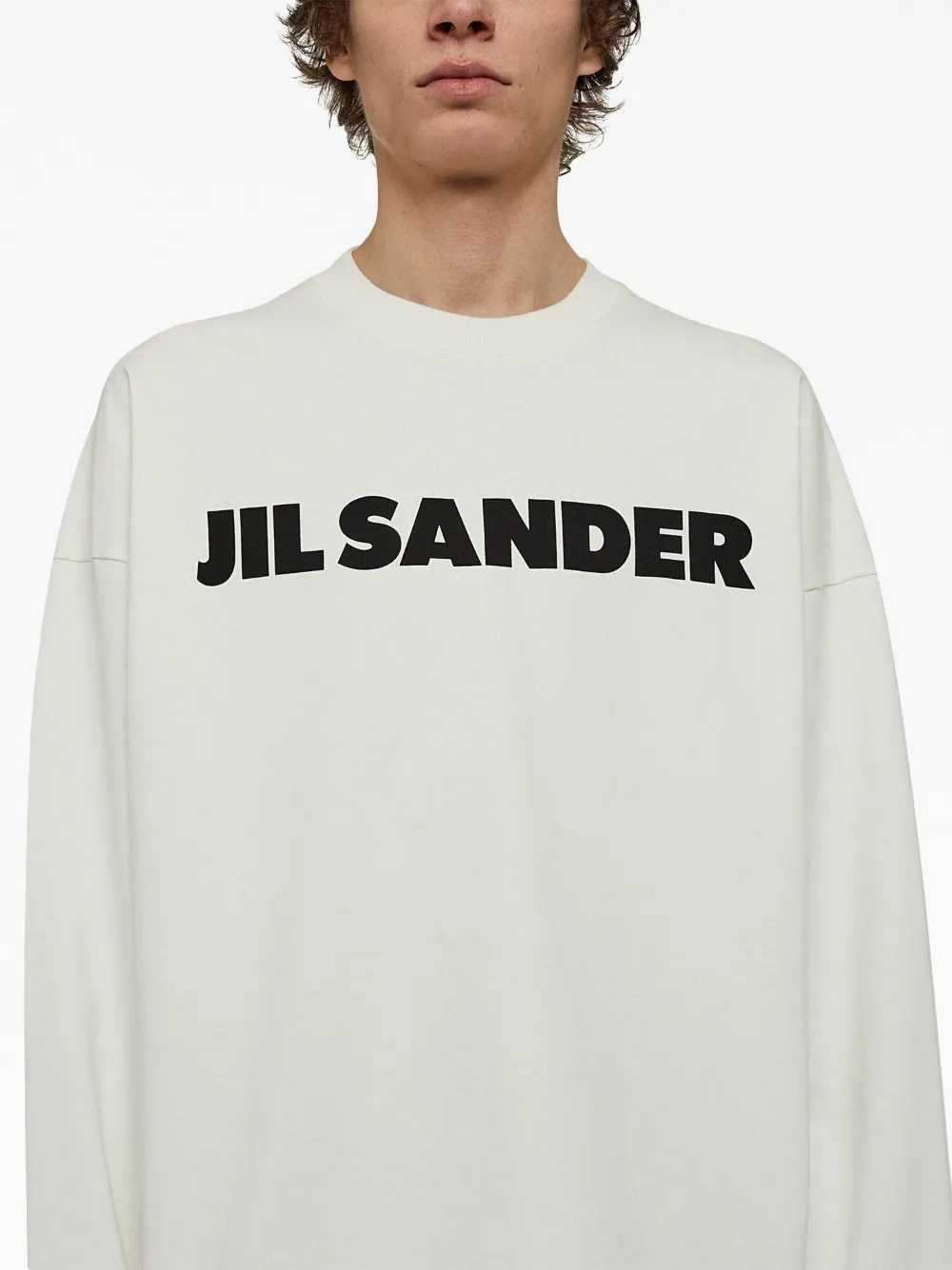 Jil Sander Men Long-Sleeved Shirt With Logo Print JIL SANDER