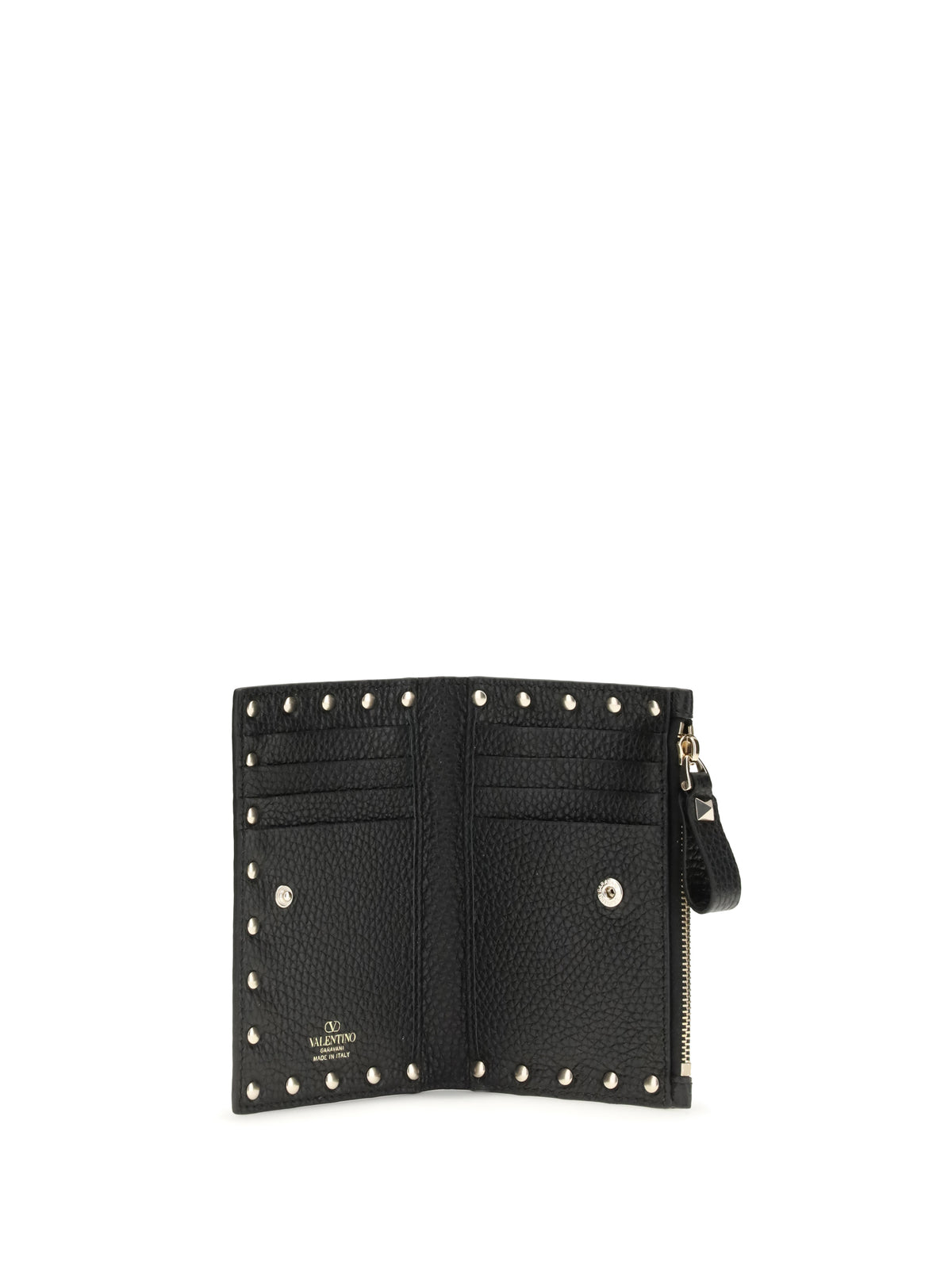 Valentino Garavani Women Rockstud Zip Card Holder VALENTINO GARAVANI