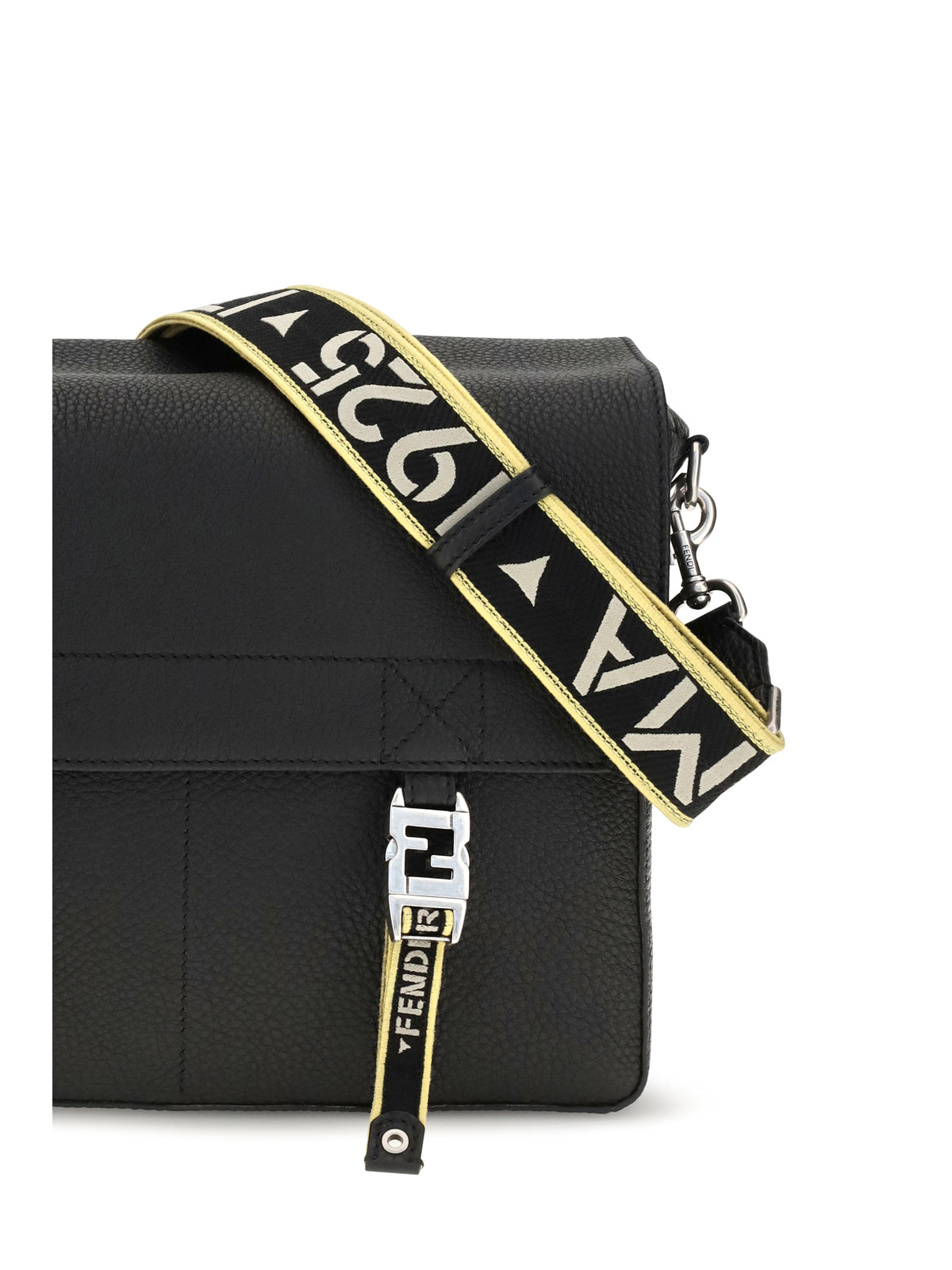 Fendi Men Flow Mess Medium Roman Leather Crossbody Bag