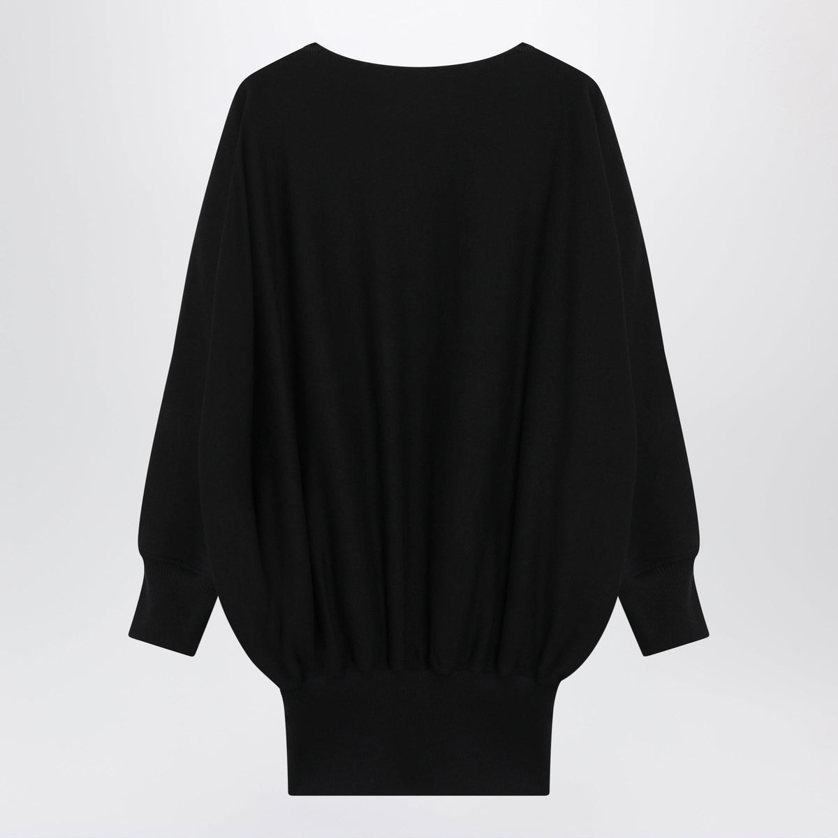 Valentino Black Sweatshirt-Style Mini Dress With Lace Inserts Women VALENTINO