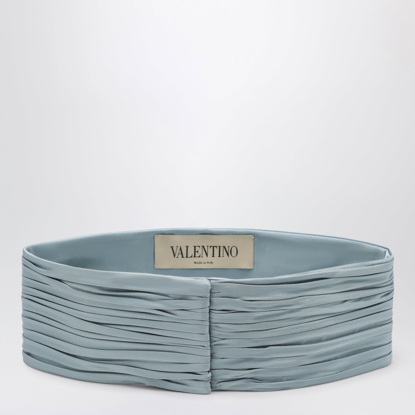 Valentino Garavani Light Blue/Grey Belt With A Pleated Design Women VALENTINO GARAVANI