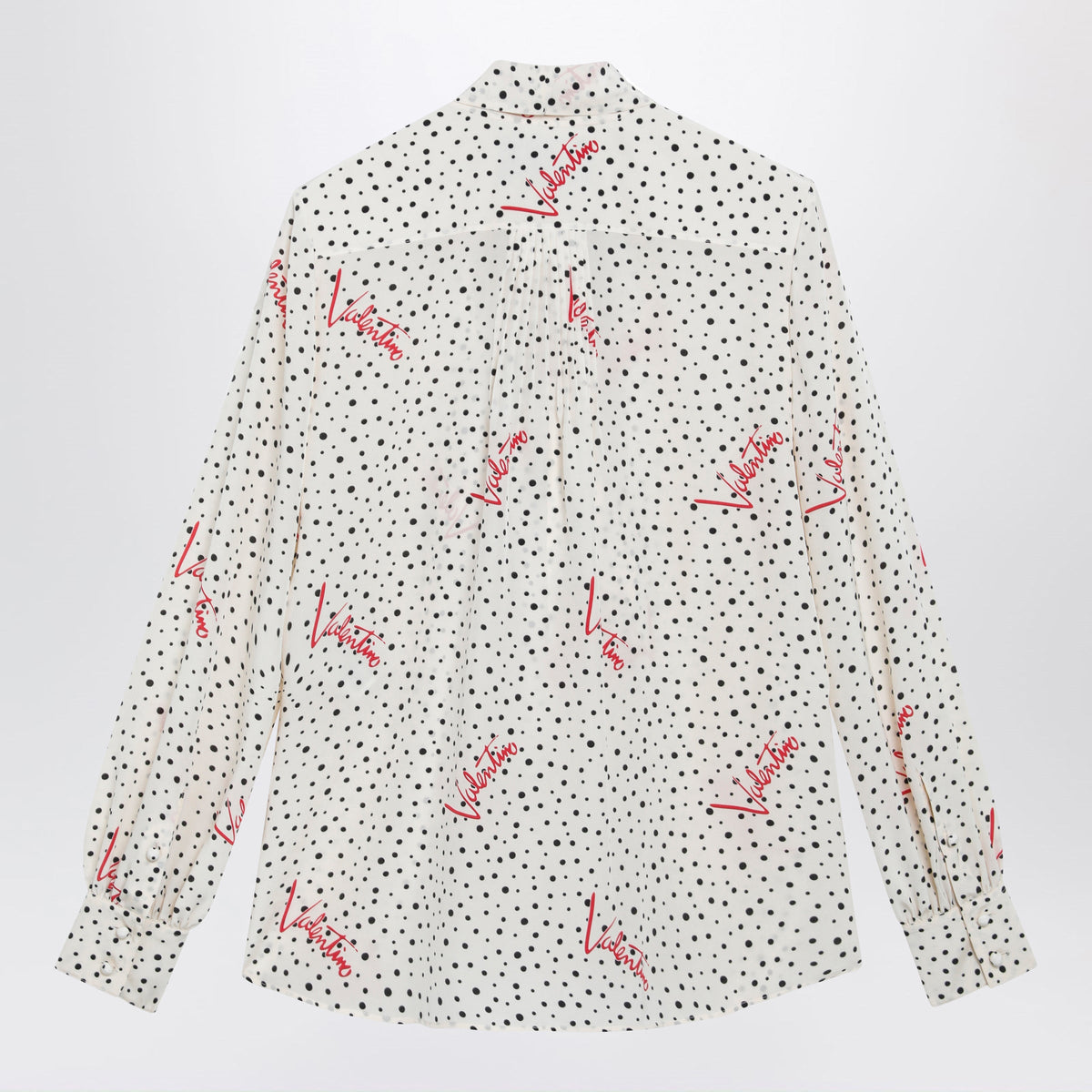 Valentino Vanilla Silk Shirt With Logo Print Women VALENTINO