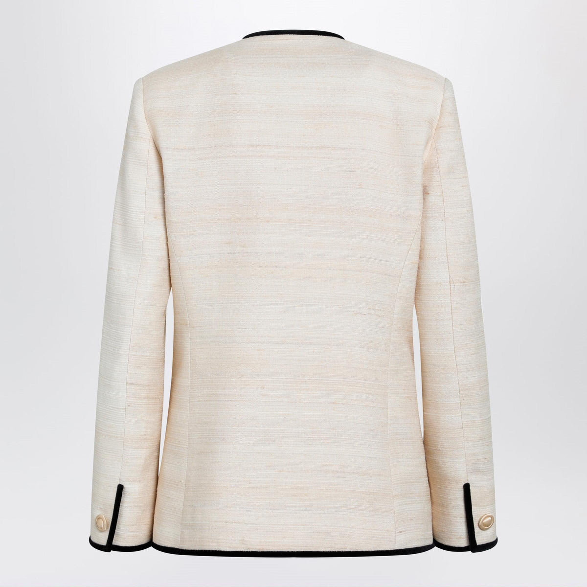 Valentino Milk-Honey Coloured Silk And Linen Jacket Women Women VALENTINO