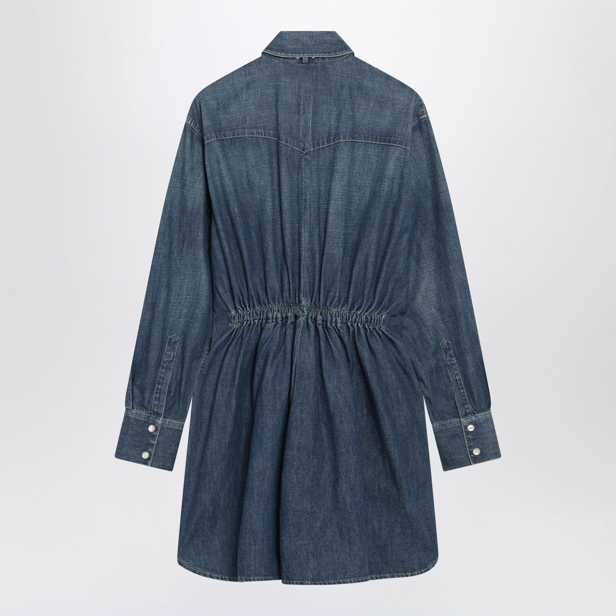 Valentino Medium Blue Denim Dress With Polka-Dot Scarf Women VALENTINO