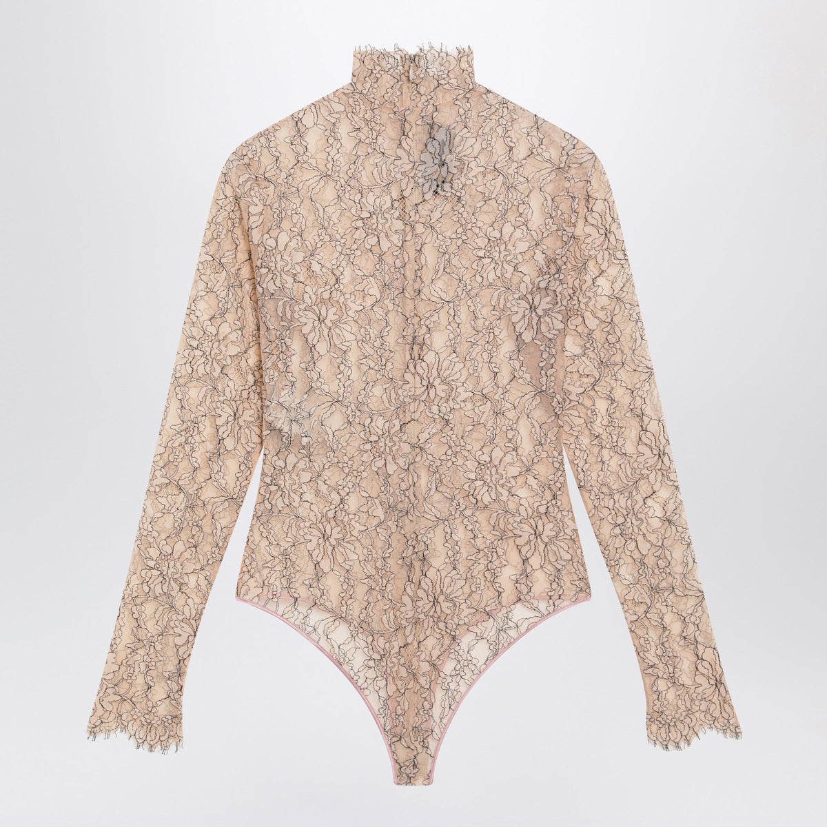 Valentino Nude Rebrode Lace Bodysuit Women