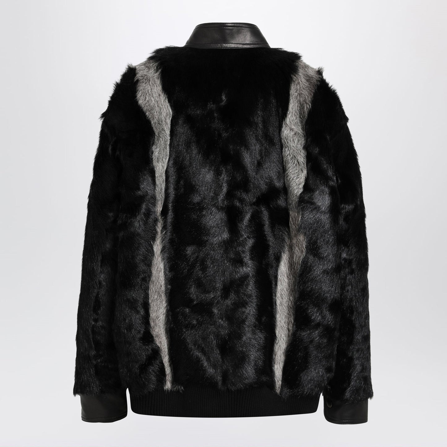 Valentino Black/Grey Shearling And Leather Jacket Women VALENTINO