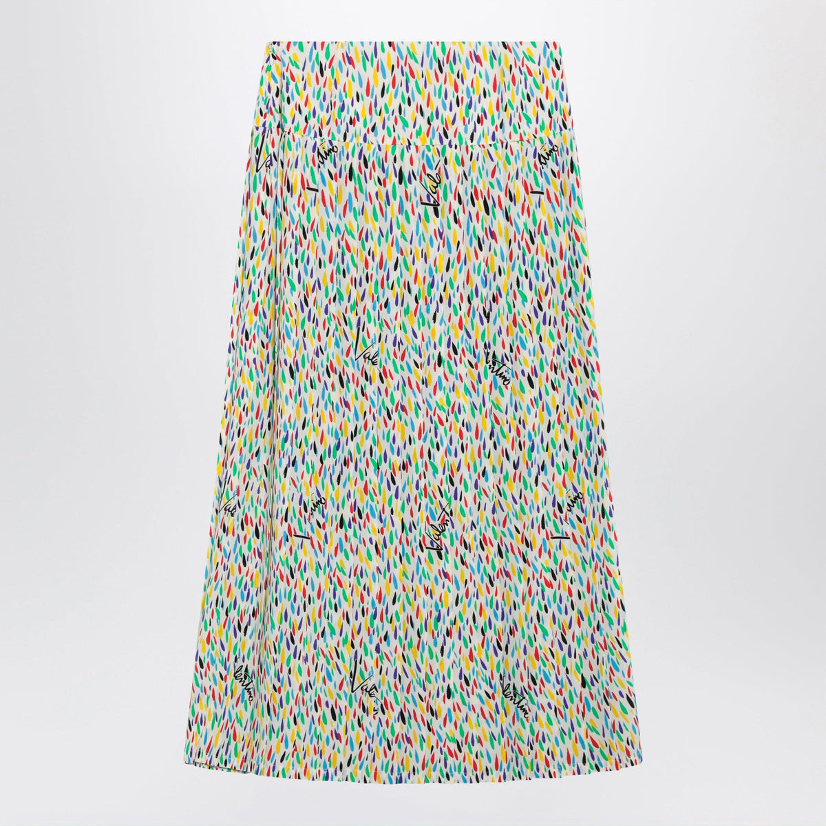 Valentino Multicolored Pleated Silk Midi Skirt Women VALENTINO