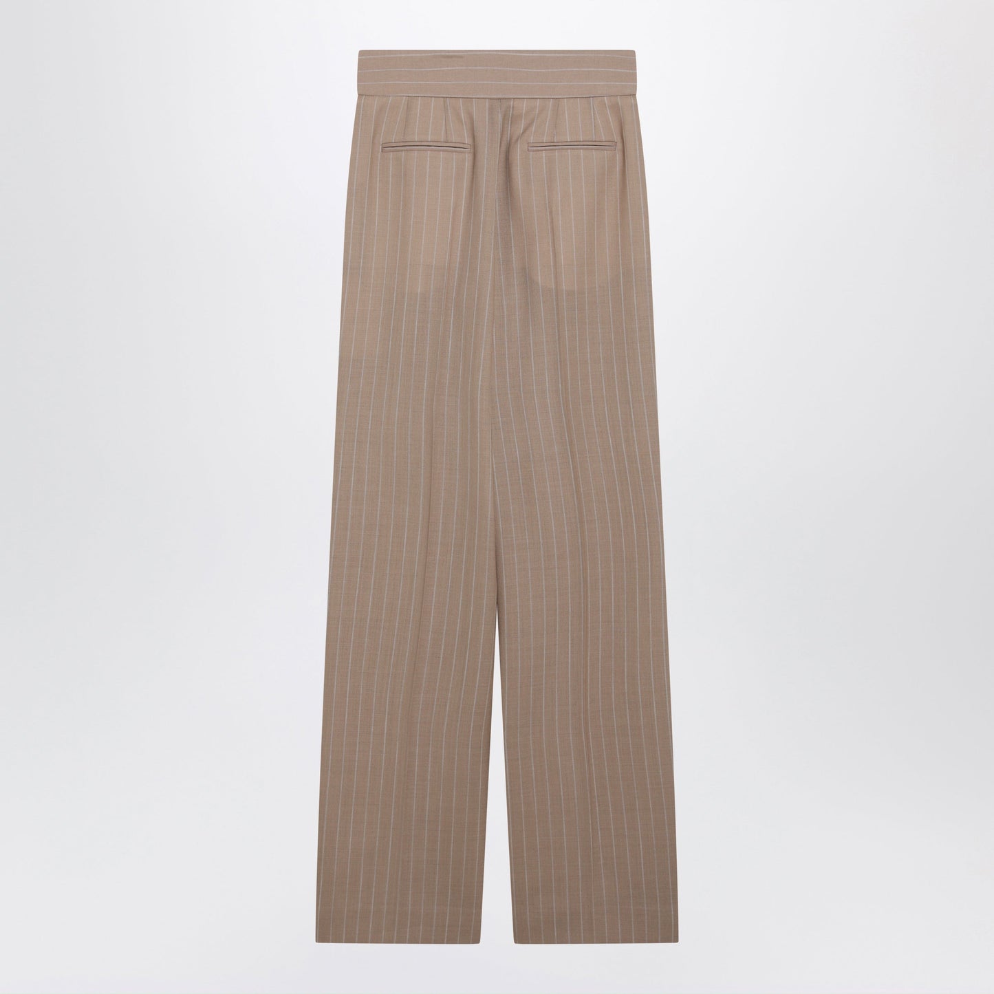 Valentino Mud-Colored Pinstripe Wool Trousers Women VALENTINO