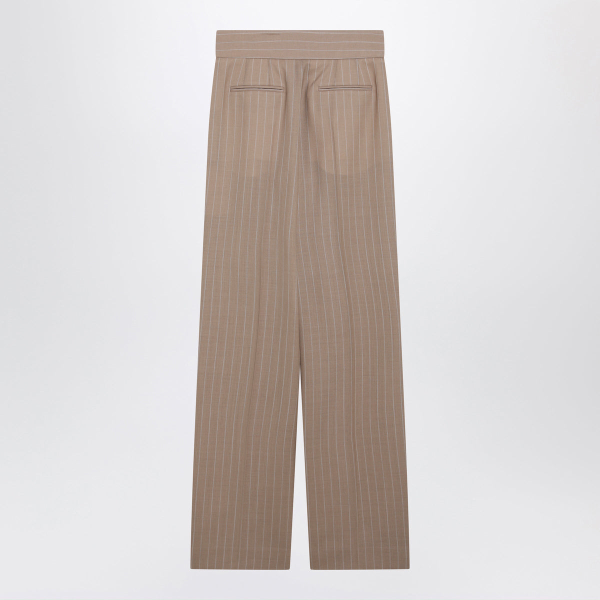 Valentino Mud-Colored Pinstripe Wool Trousers Women VALENTINO