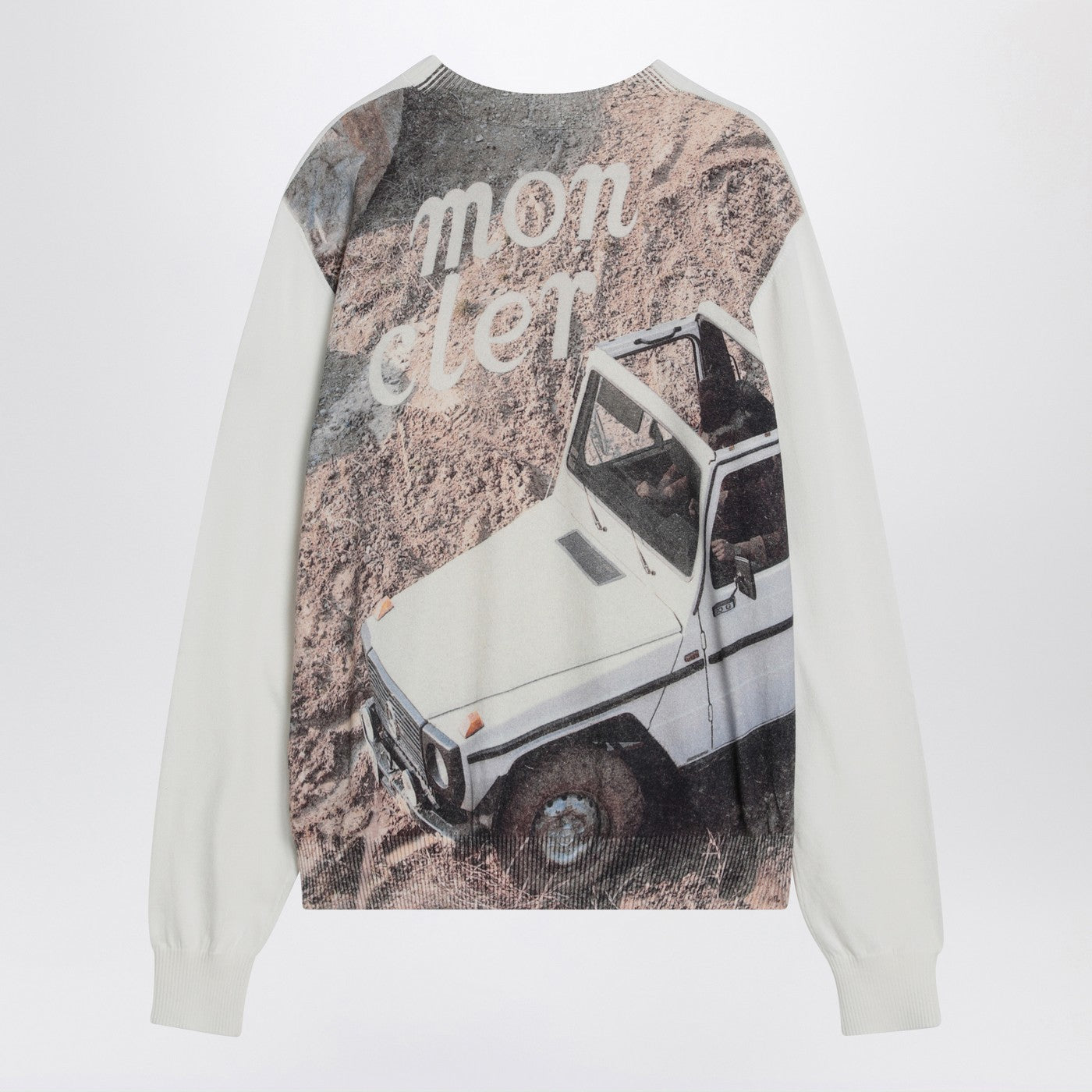 Moncler X Mercedes-Benz By Nigo White Jumper With Logo Print Men Moncler x Mercedes-Benz by Nigo