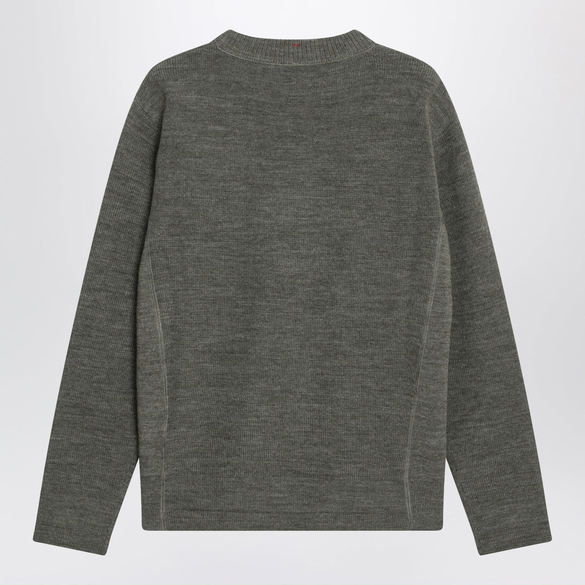 Moncler Grenoble Grey Wool Sweater With Logo Patch Men MONCLER GRENOBLE