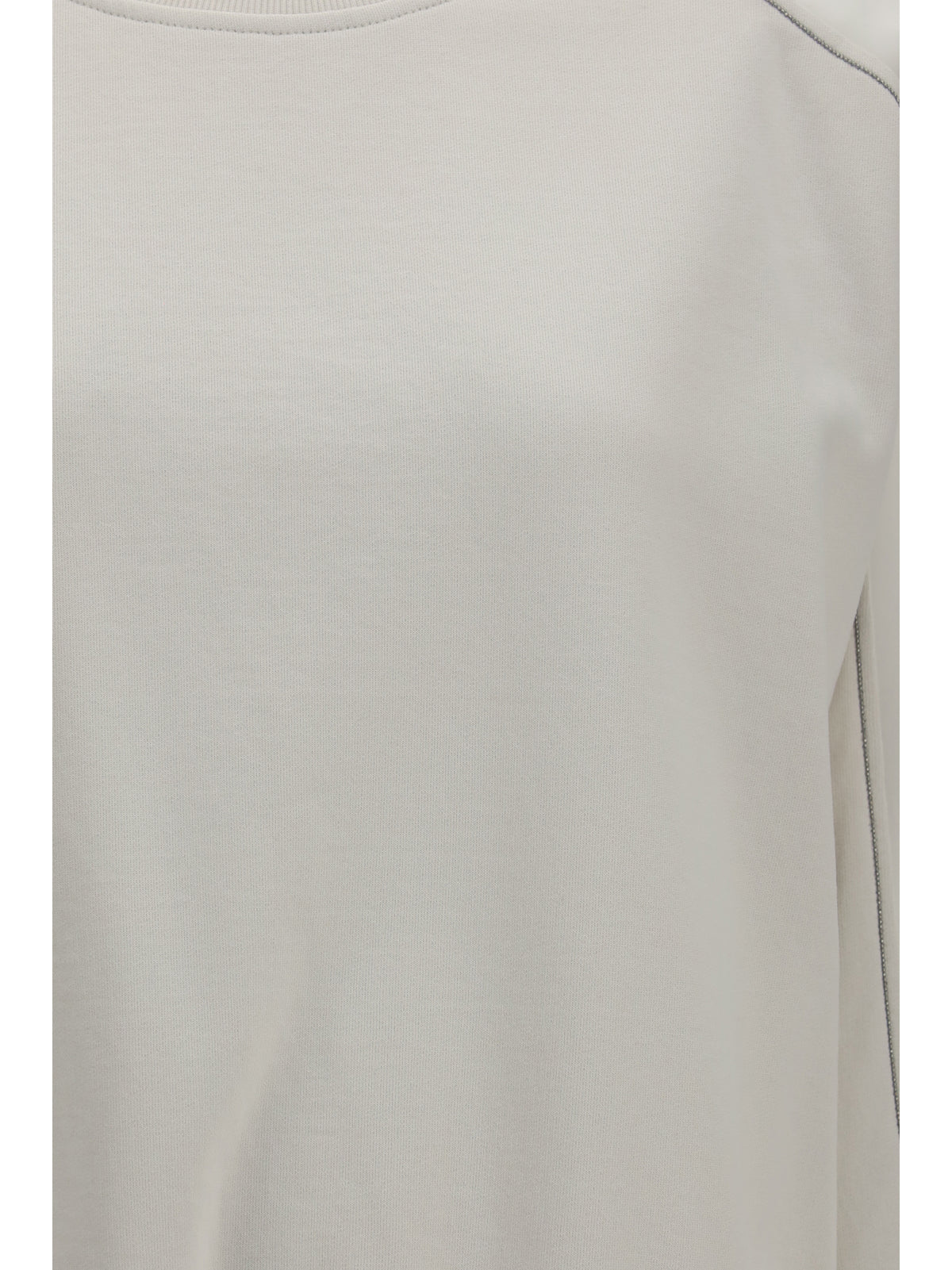 Brunello Cucinelli Women Crewneck Sweatshirt With Organza Sleeves BRUNELLO CUCINELLI