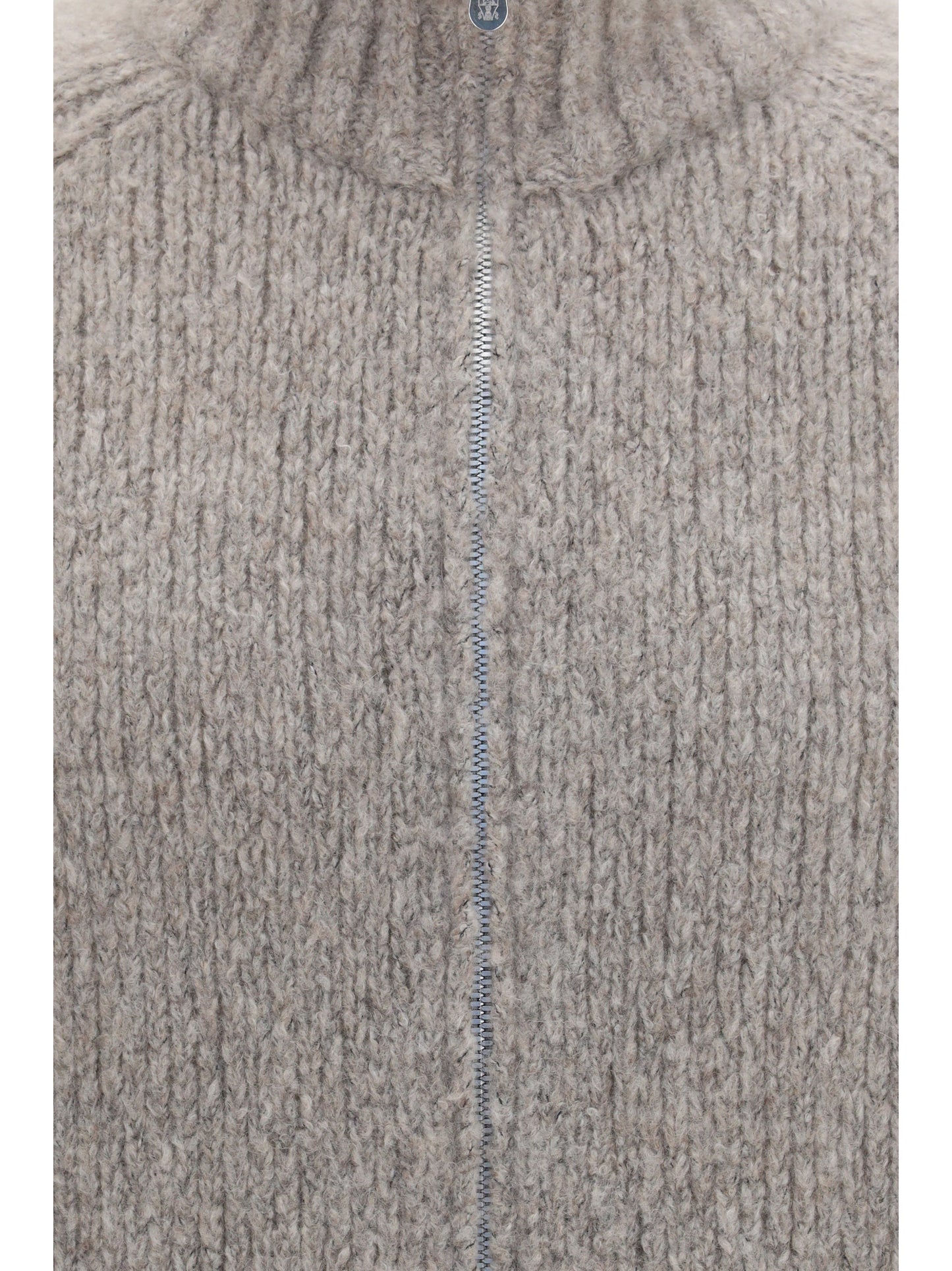 Brunello Cucinelli Men High-Neck Cashmere And Silk Cardigan With Zip BRUNELLO CUCINELLI