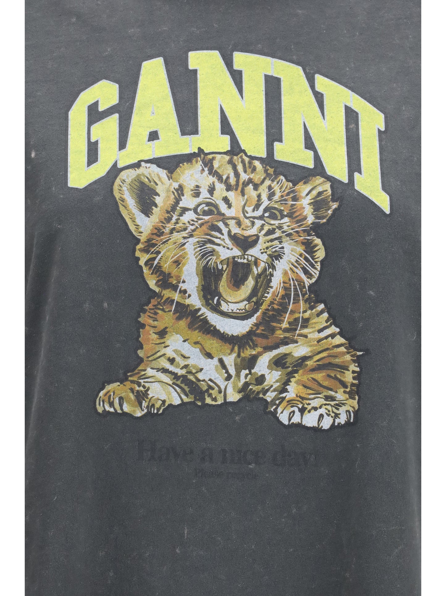 Ganni Women Long-Sleeve Tiger-Print T-Shirt GANNI