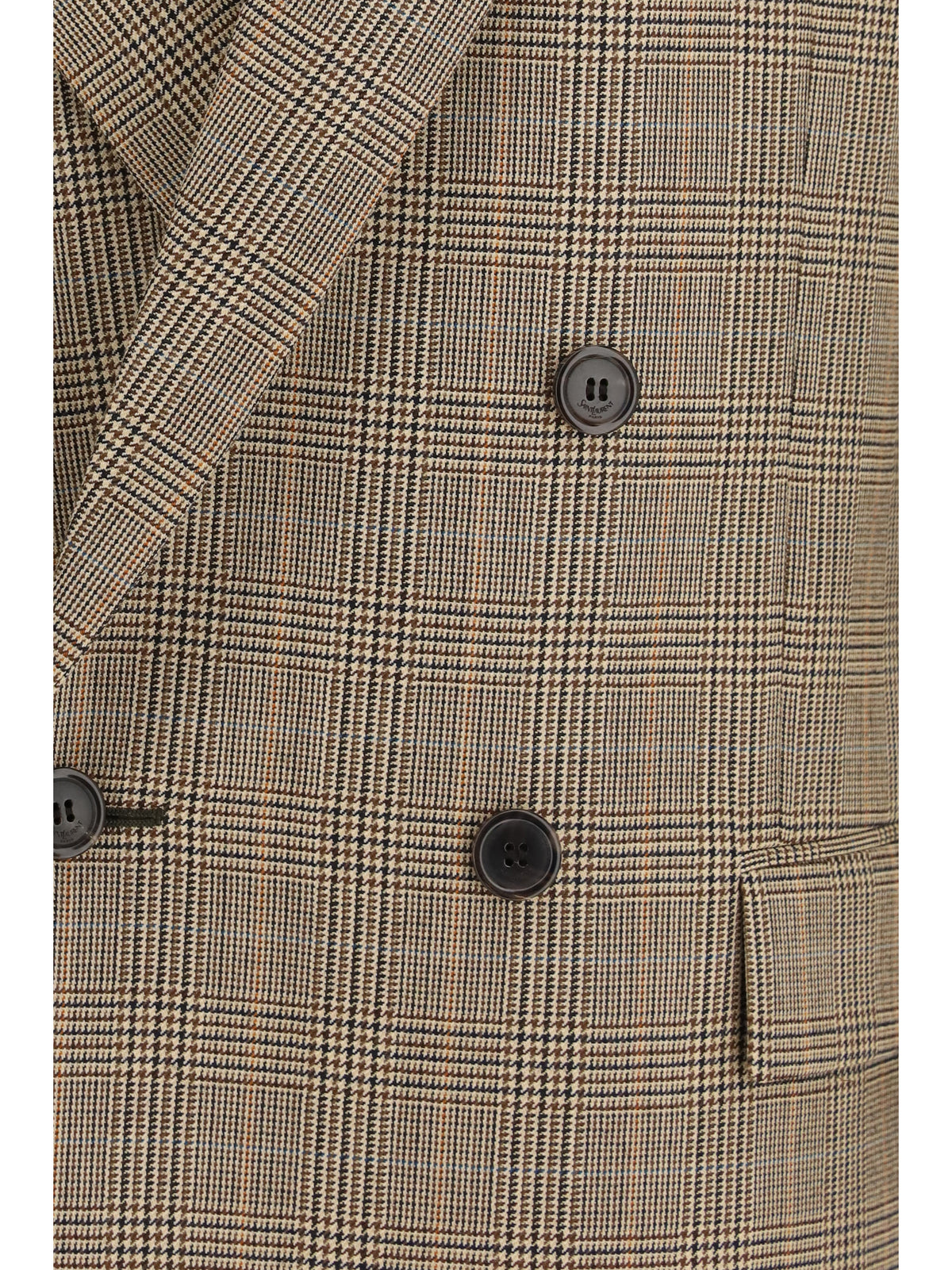 Saint Laurent Women Prince Of Wales Houndstooth Wool Blazer SAINT LAURENT