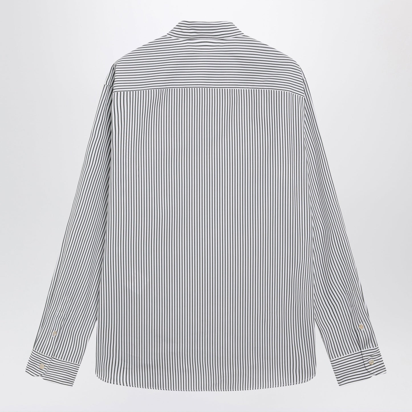 Valentino Ivory/Green Striped Shirt With Vlogo Men VALENTINO