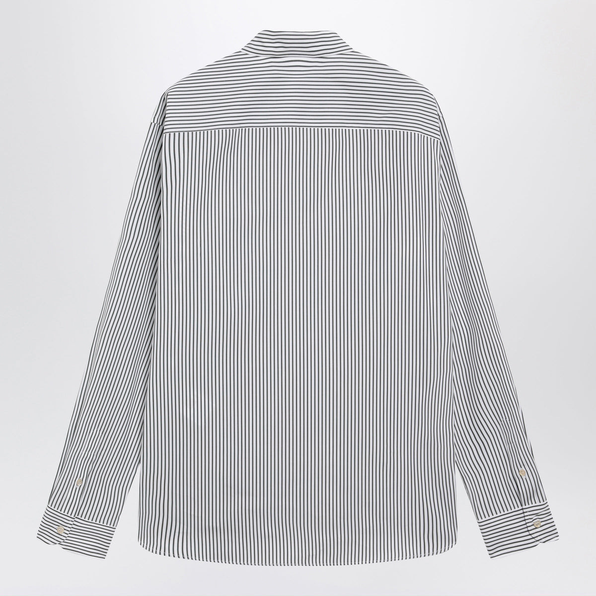 Valentino Ivory/Green Striped Shirt With Vlogo Men VALENTINO