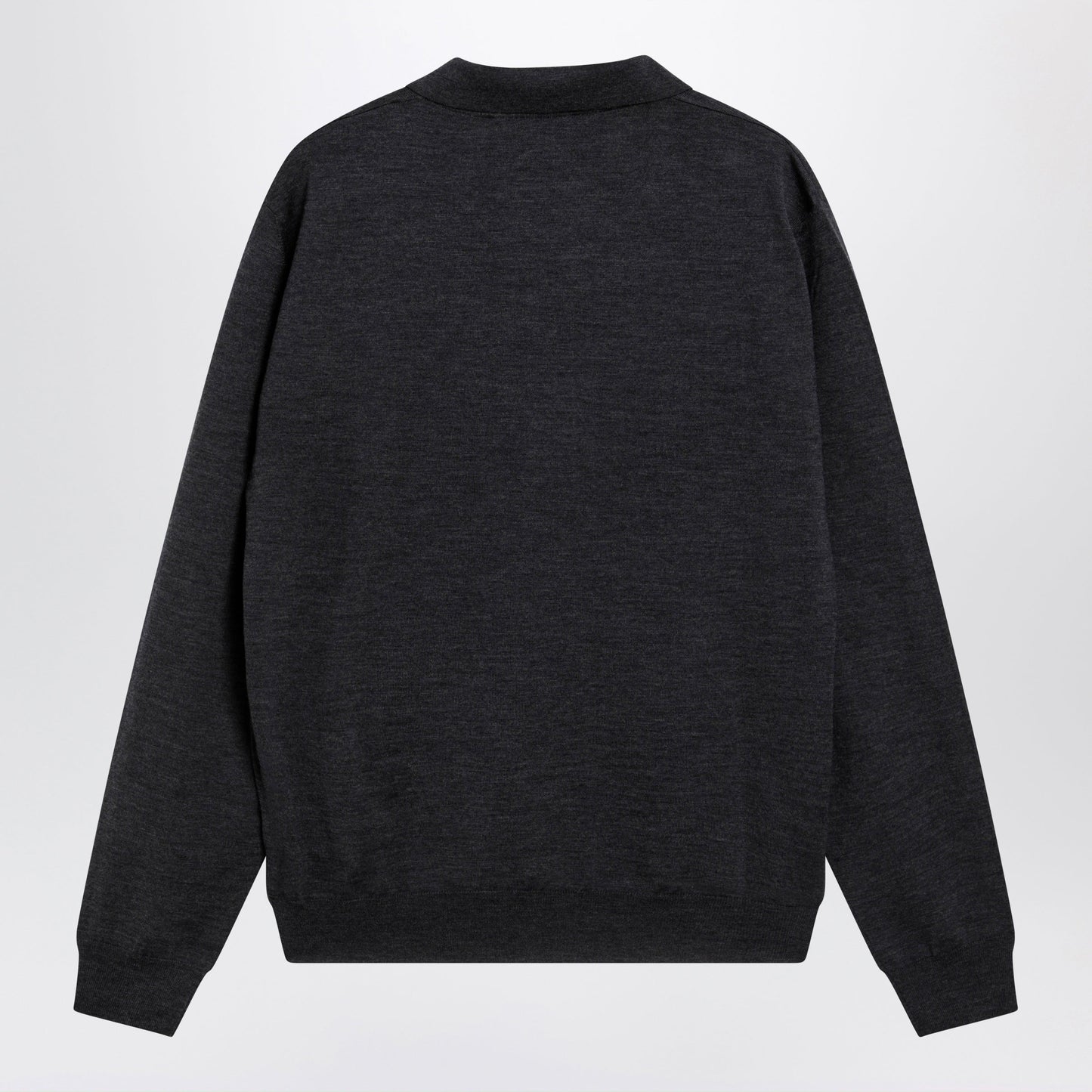 Valentino Wool Polo Shirt With Vlogo Embroidery In Anthracite Men VALENTINO
