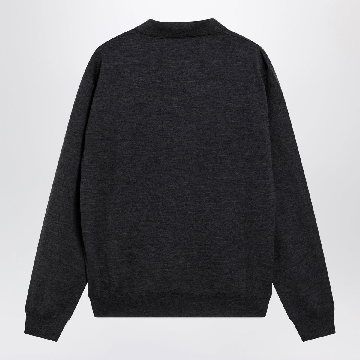 Valentino Wool Polo Shirt With Vlogo Embroidery In Anthracite Men VALENTINO
