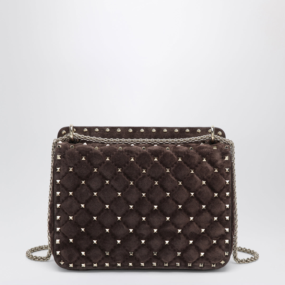 Valentino Garavani Rockstud Spike Medium Brown Suede Shoulder Bag Women VALENTINO GARAVANI
