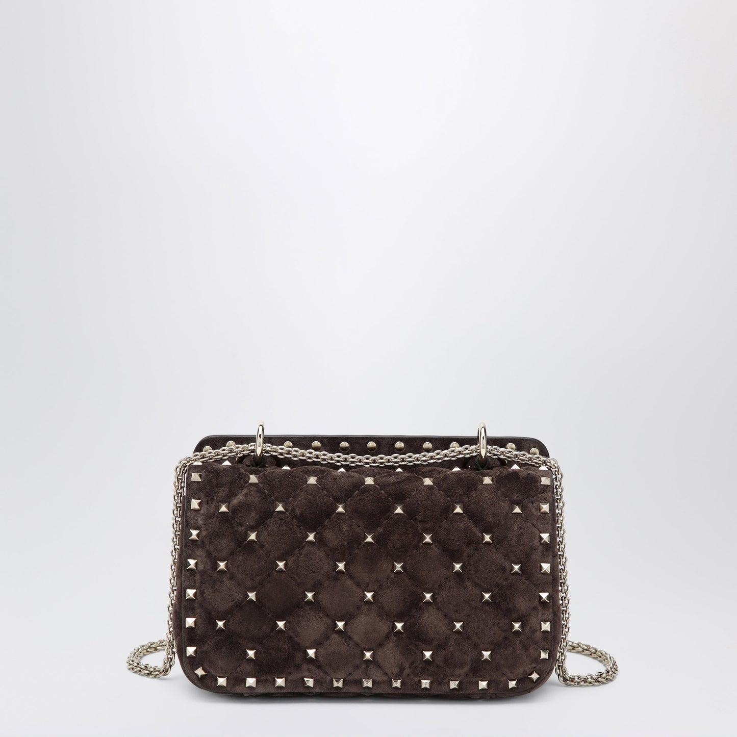 Valentino Garavani Rockstud Spike Bag In Brown Suede Women
