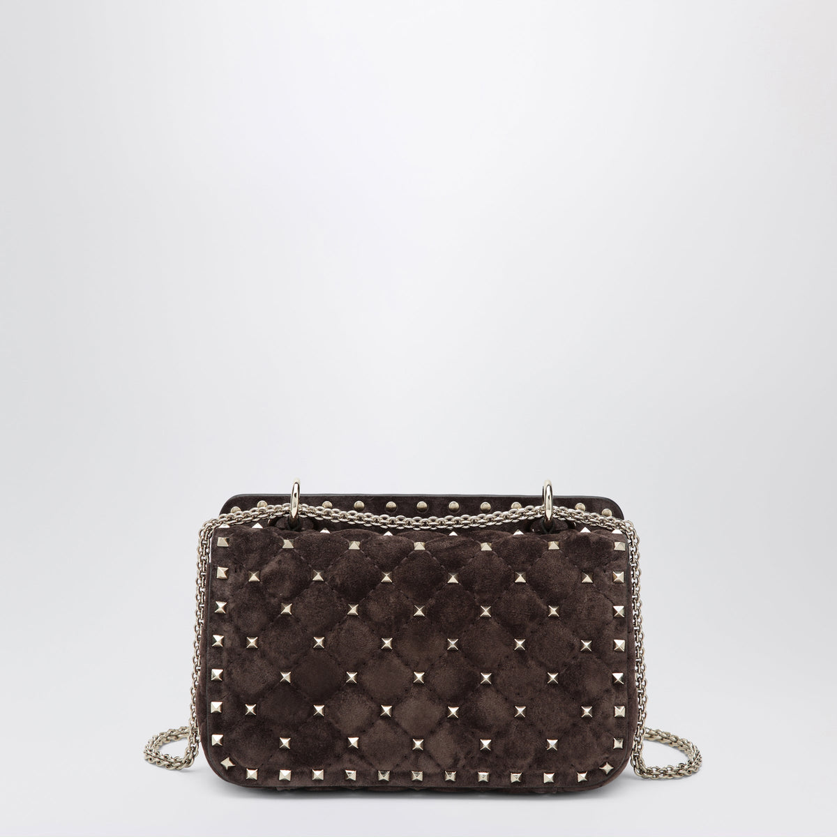 Valentino Garavani Rockstud Spike Bag In Brown Suede Women VALENTINO GARAVANI