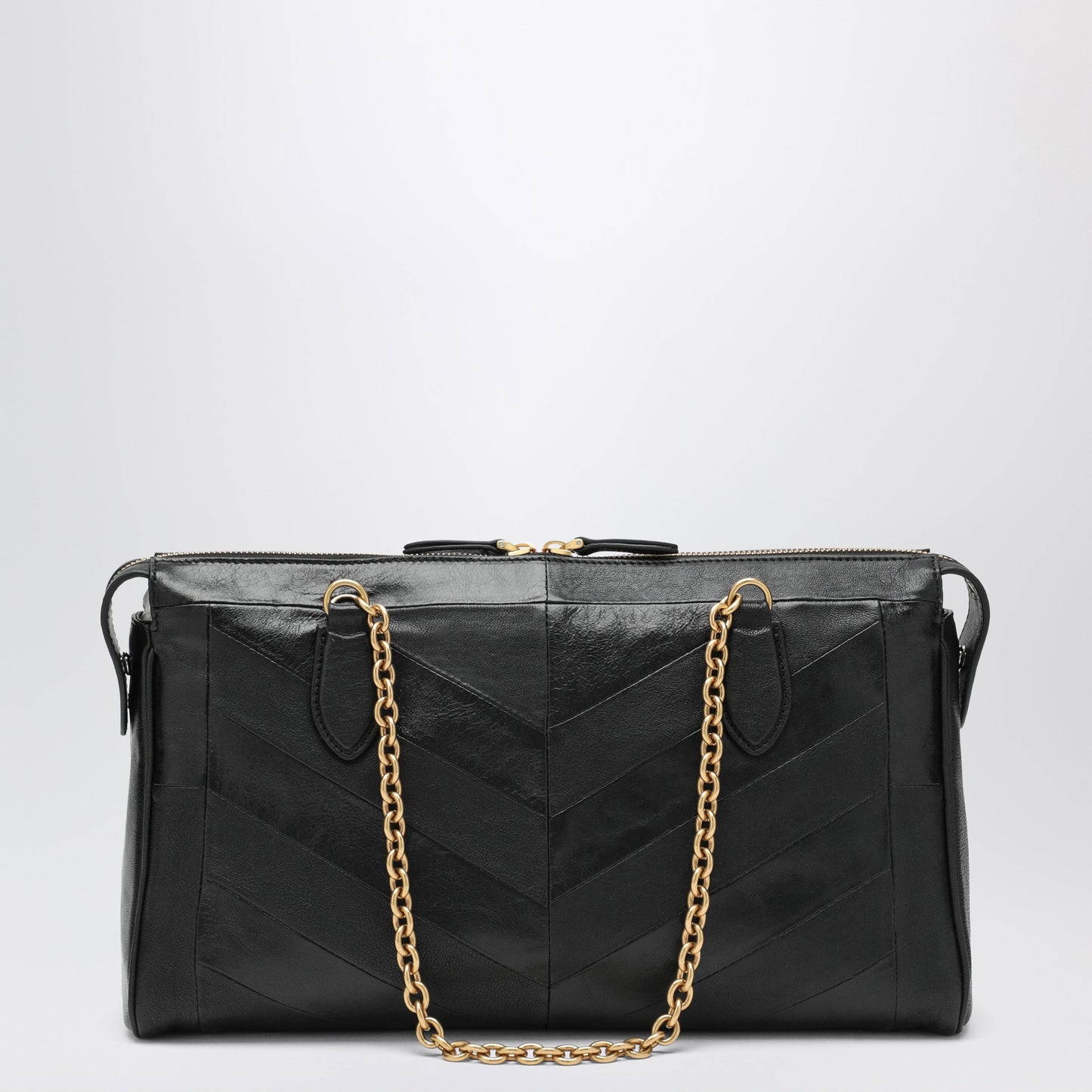 Valentino Garavani Panthea Chevron Bag In Black Leather Women VALENTINO GARAVANI