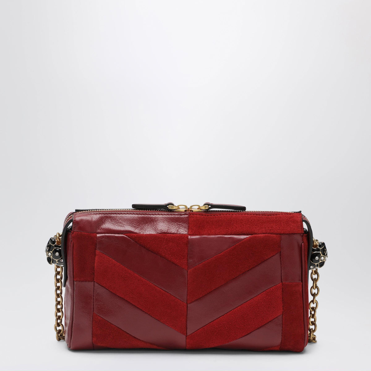Valentino Garavani Small Panthea Shoulder Bag In Suede And Nappa Leather With Chevron Pattern Women Women VALENTINO GARAVANI