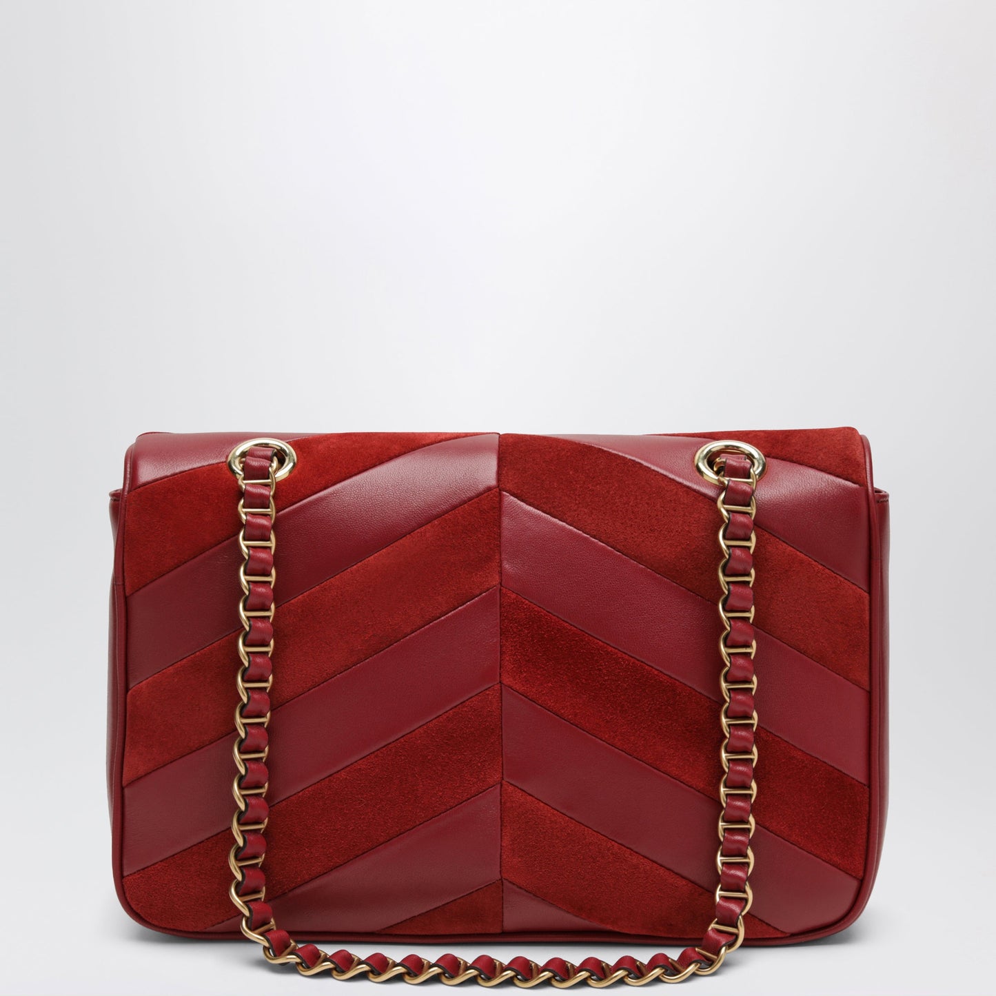Valentino Garavani Djuna Medium Red Suede And Nappa Shoulder Bag Women VALENTINO GARAVANI