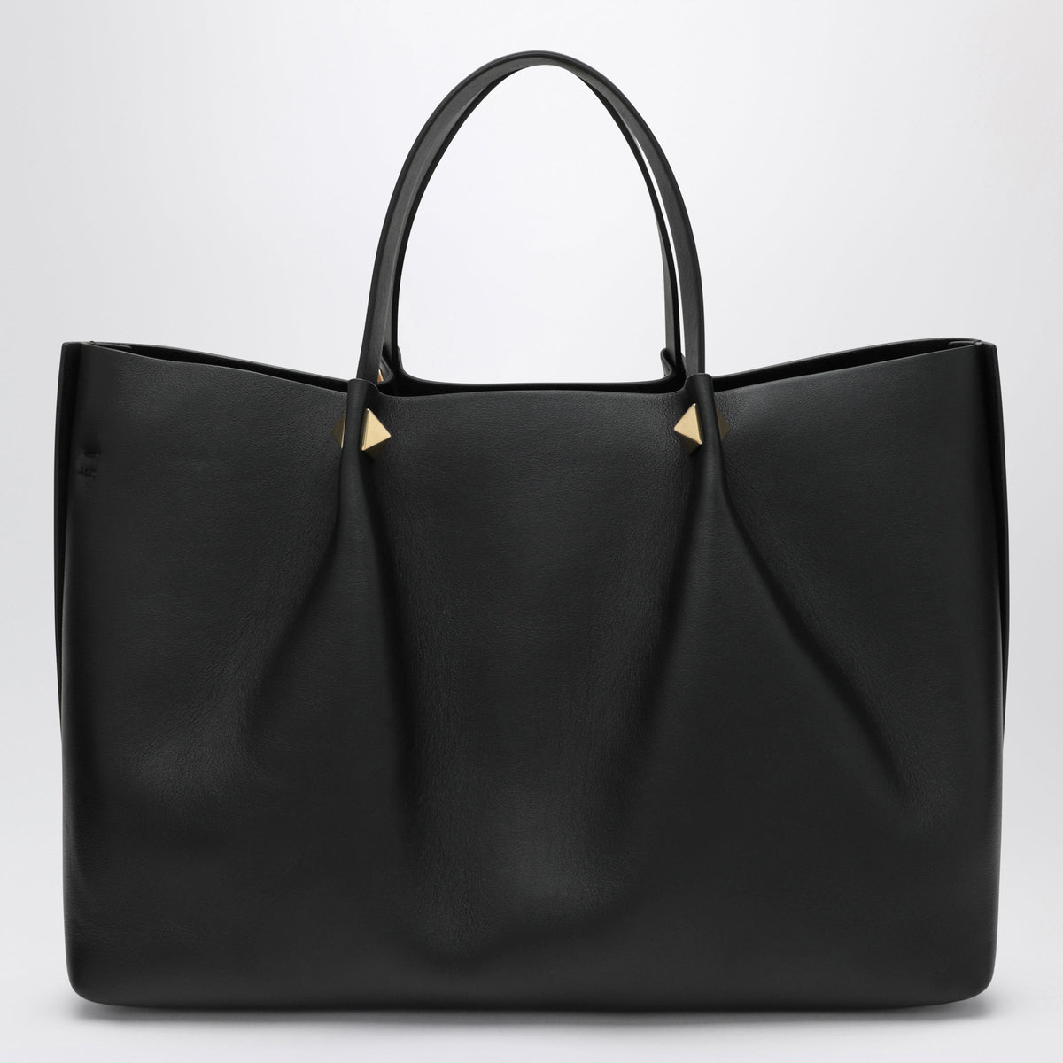 Valentino Garavani Large Rockstud Black Leather Shopping Bag Women VALENTINO GARAVANI