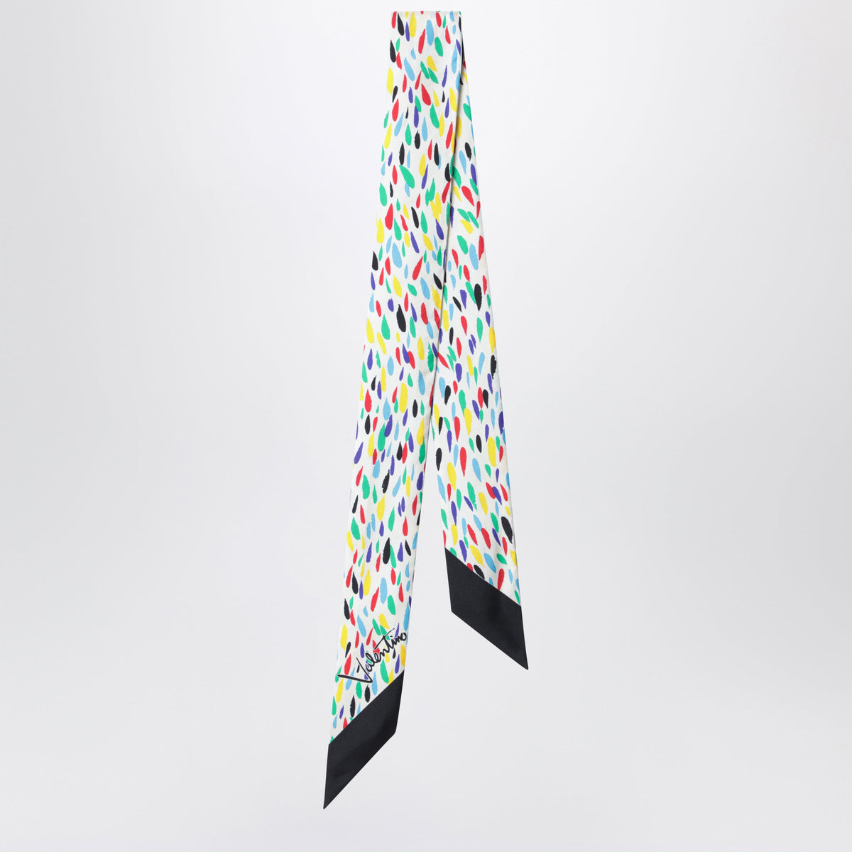 Valentino Garavani Silk Bandeau Scarf With Multicolor Print Women VALENTINO GARAVANI