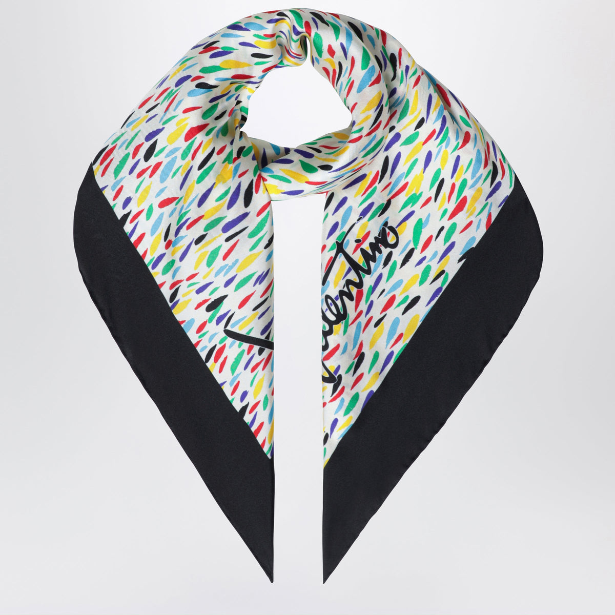 Valentino Garavani Silk Scarf With Multicolor Print Women VALENTINO GARAVANI