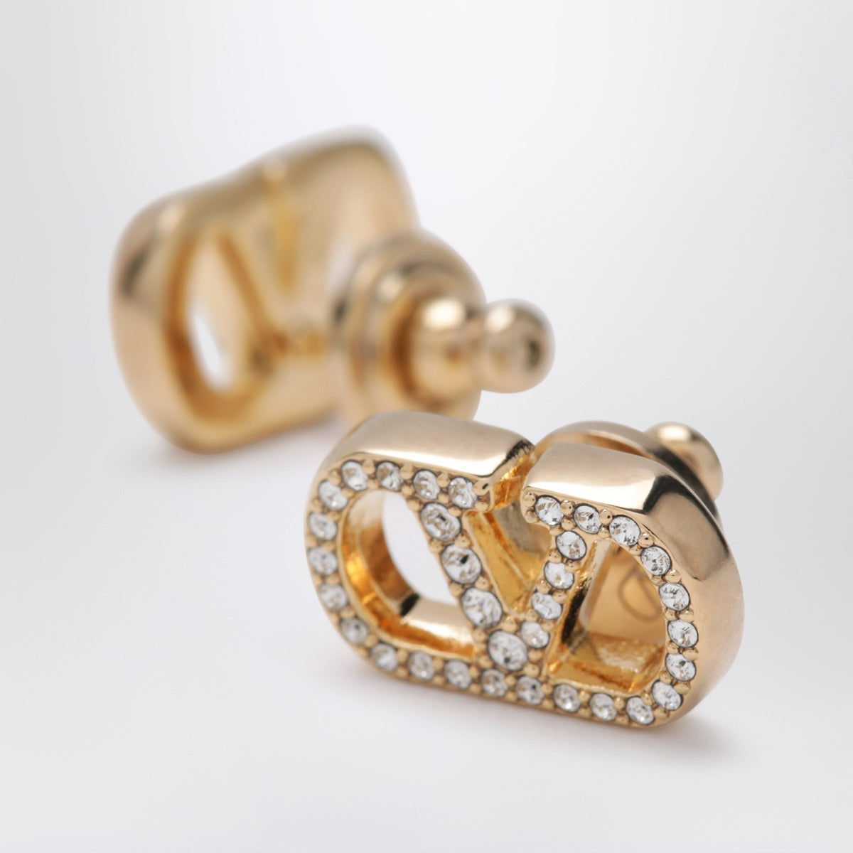 Valentino Garavani Gold-Tone Vlogo Signature Earrings With Swarovski Crystals Women VALENTINO GARAVANI