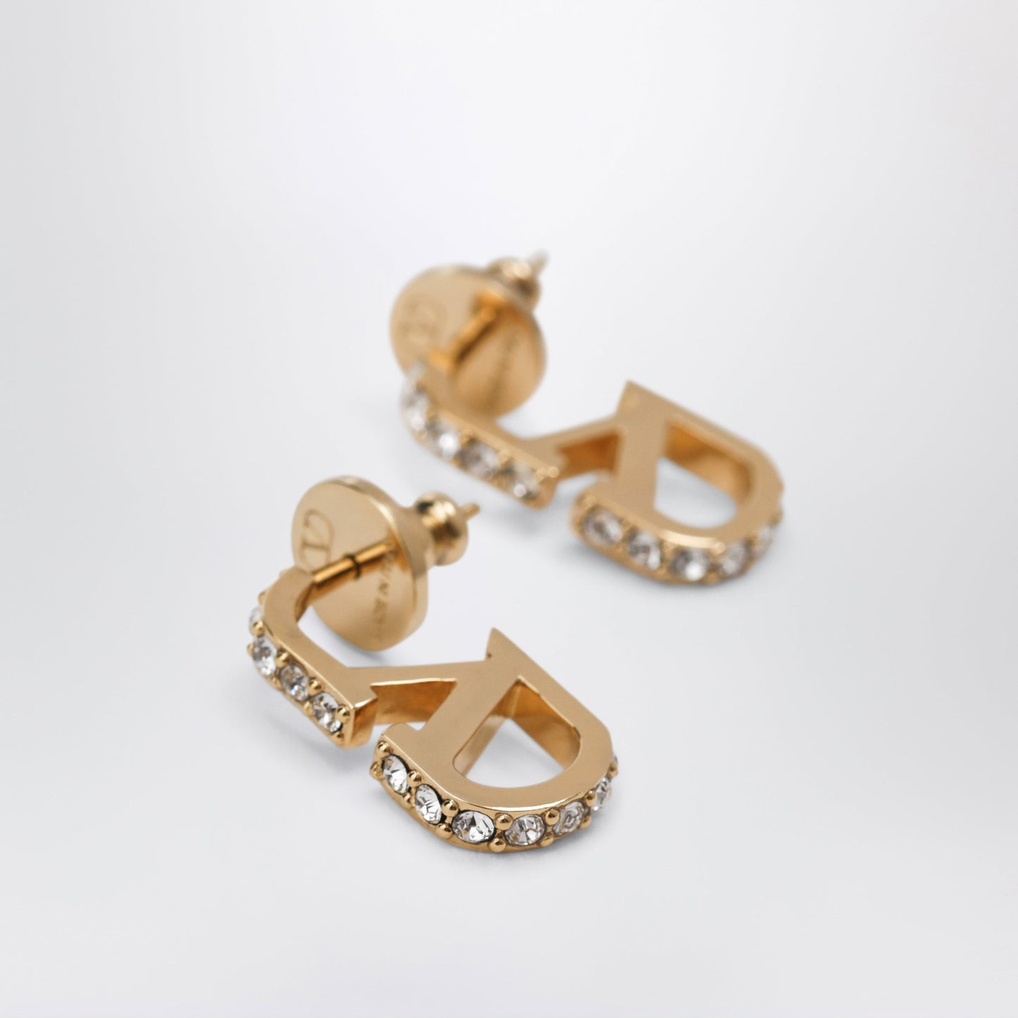 Valentino Garavani Gold-Tone Vlogo Signature Earrings With Crystals Women