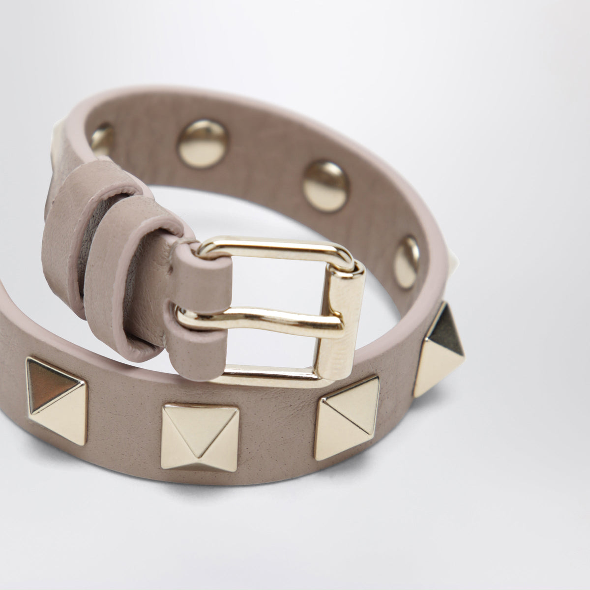 Valentino Garavani Rockstud Bracelet In Powder Pink Leather Women VALENTINO GARAVANI