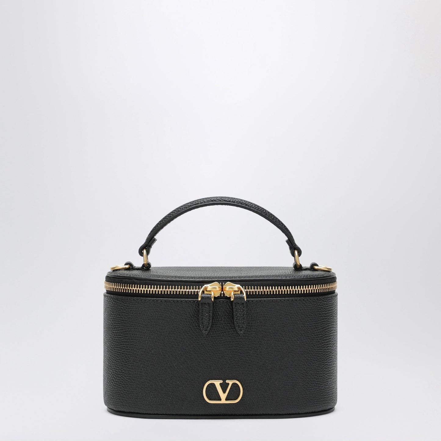 Valentino Garavani Vlogo Signature Mini Vanity Bag In Black Leather Women VALENTINO GARAVANI