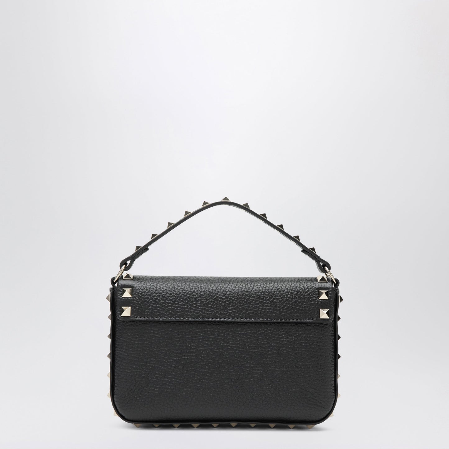 Valentino Garavani Rockstud Pouch In Grained Calfskin Leather, Black Women VALENTINO GARAVANI