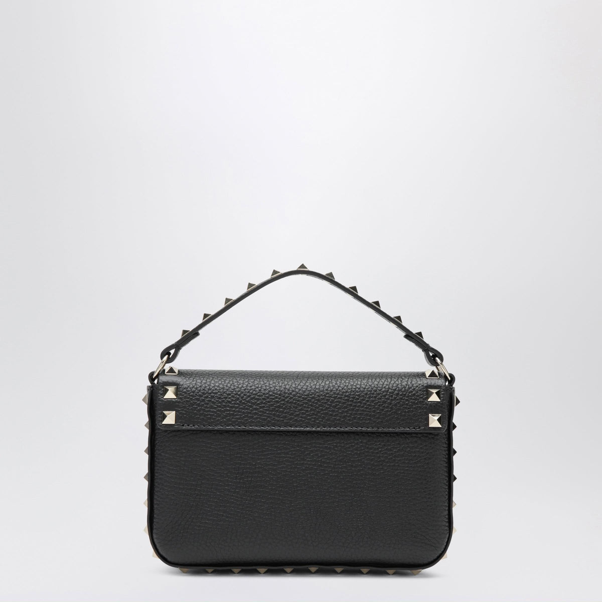 Valentino Garavani Rockstud Pouch In Grained Calfskin Leather, Black Women Women VALENTINO GARAVANI